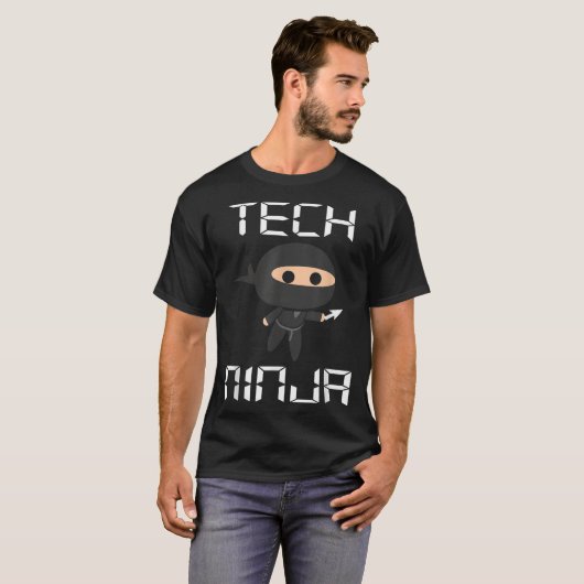 T-shirt Tech Ninja Funny IT Informatique Techie Assistance (Devant entier)