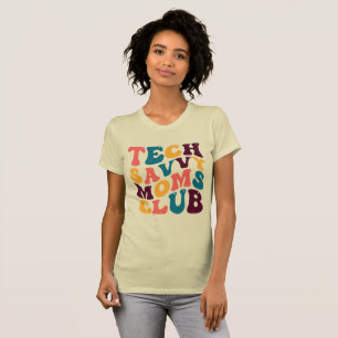 T-shirt Tech Savvy Moms Club Vibes d'été rétro Super
