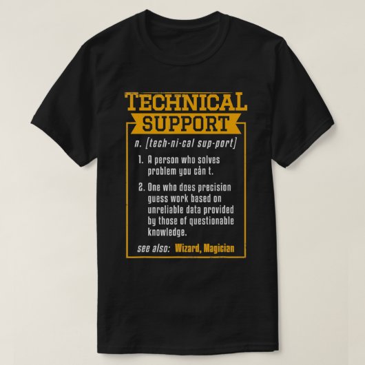 T-shirt Tech Support Definition Funny Computer Geek (Design devant)