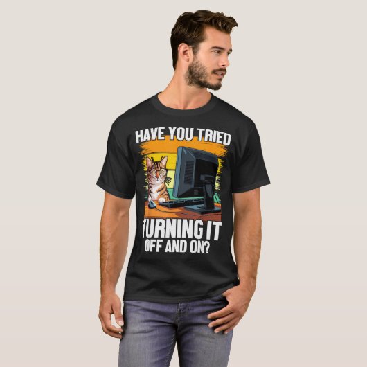 T-shirt Tech Suprt Humor I Cat Engineer Computer It Guy  (Devant entier)