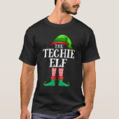 T-shirt Techie Elf Famille de jumelage Groupe Noël P (Devant)