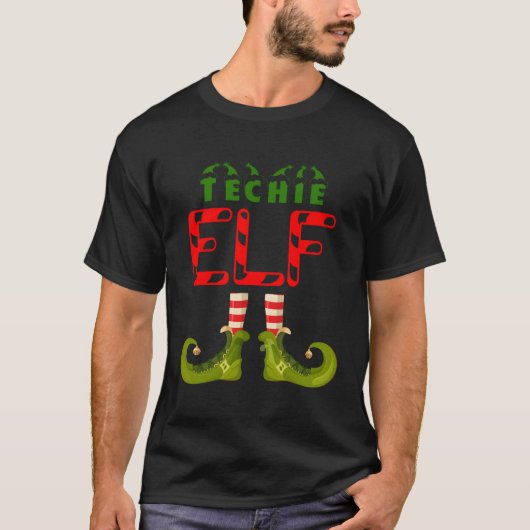T-shirt Techie Elf Funny Group Correspondant Pajamas De Fa (Devant)
