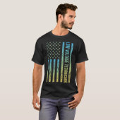 T-shirt Technicien basse tension bleu jaune (Devant entier)