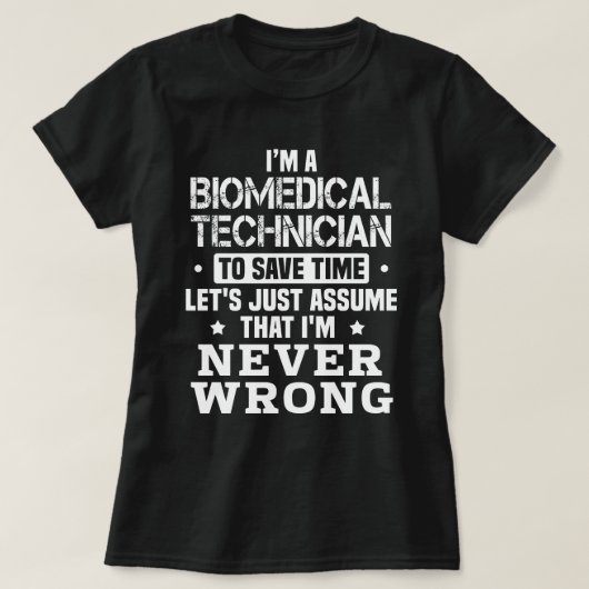 T-shirt Technicien biomédical (Design devant)