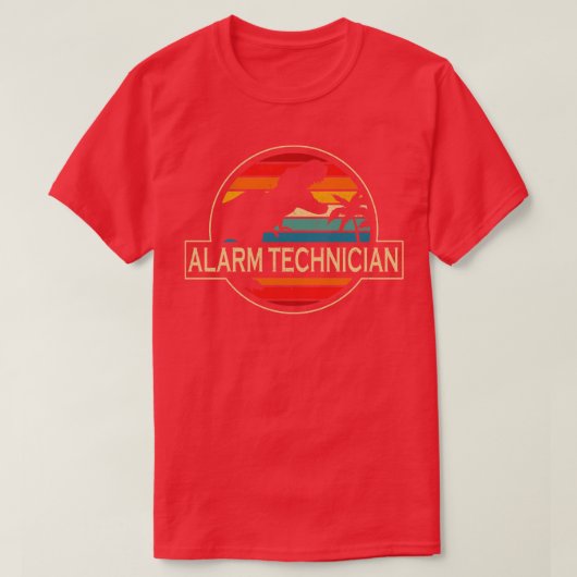 T-shirt Technicien d'alarme Dinosaur (Design devant)