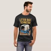 T-shirt Technicien de bac à litière amateur de chat drôle (Devant entier)