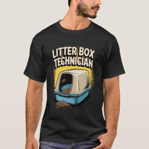 T-shirt Technicien de bac à litière amateur de chat drôle