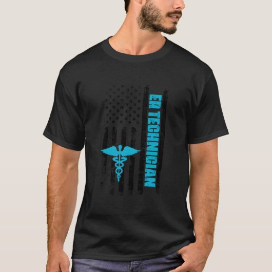 T-shirt Technicien de la SU Drapeau Américain Ed Tech (Devant)