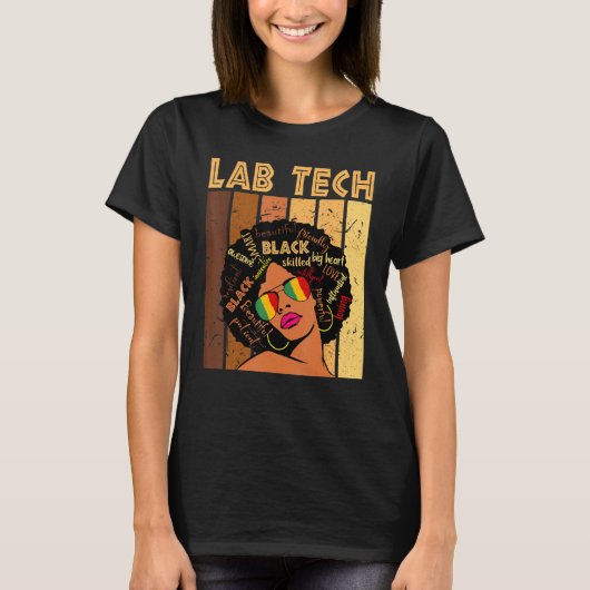 T-shirt Technicien de laboratoire Afro Afro-Américaines Hi (Devant)