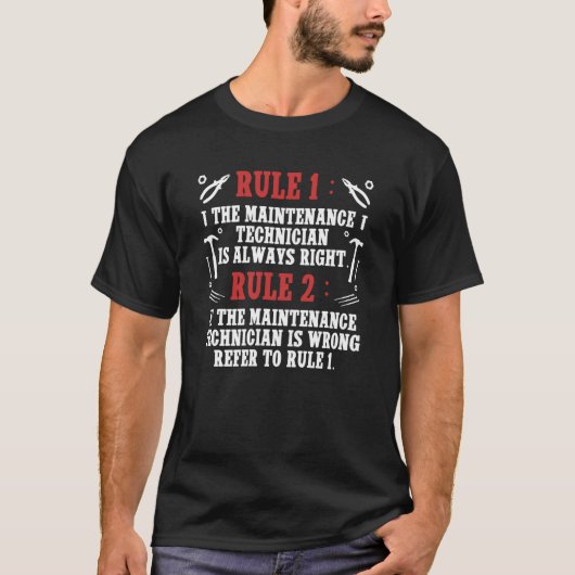 T-shirt Technicien de maintenance règlemente Tech de maint (Devant)