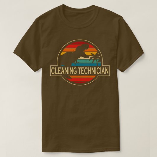 T-shirt Technicien de nettoyage Dinosaur (Design devant)