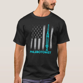 T-shirt Technicien de phlébotomie Drapeau d'aiguille de ph