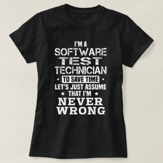 T-shirt Technicien de test logiciel (Design devant)