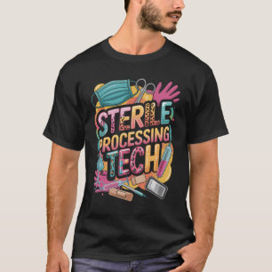 T-shirt Technicien de traitement stérile Léopard Technicie
