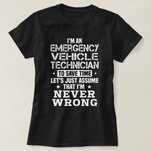 T-shirt Technicien de véhicule d'urgence (Design devant)