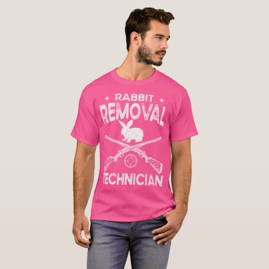 T-shirt Technicien d'enlèvement de lapin Funny Rabbit Chas (Devant entier)