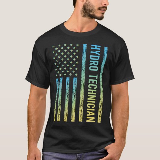 T-shirt Technicien d'Hydro jaune bleu (Devant)