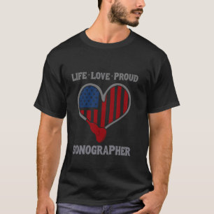T-shirt Technicien échographie drapeau américain Sonograph