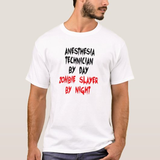 T-shirt Technicien en anesthésie Plaisanterie Zombie (Devant)