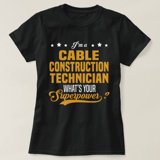 T-shirt Technicien en construction de câbles (Design devant)