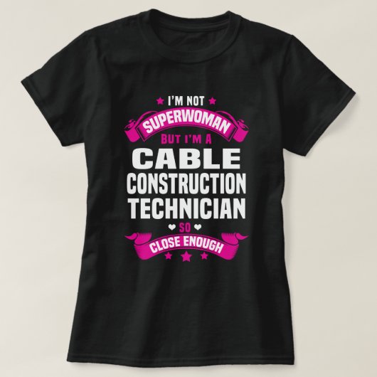 T-shirt Technicien en construction de câbles (Design devant)
