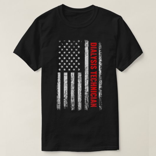 T-shirt Technicien en dialyse, American Flag Dialysis Tech (Design devant)
