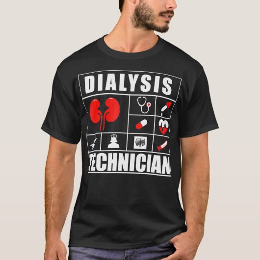 T-shirt Technicien En Dialyse Met Néphrologie Technique (Devant)