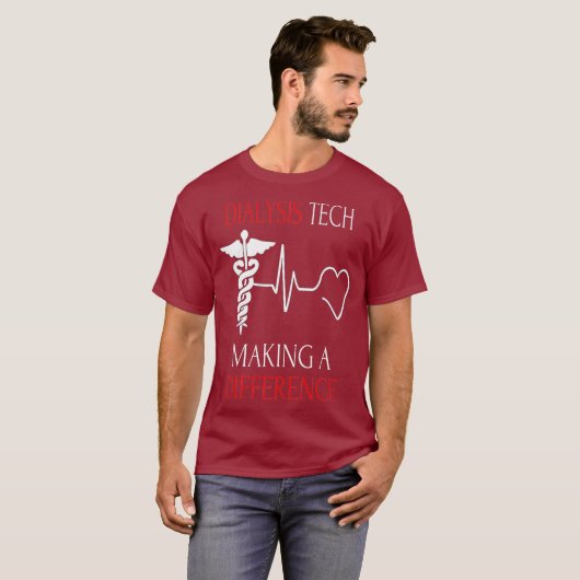T-shirt Technicien en dialyse Nephrologie Tech (Devant entier)