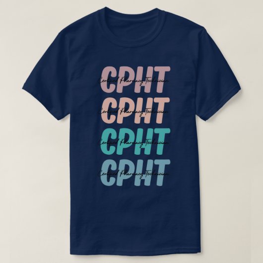 T-shirt Technicien en pharmacie certifié CPhT (Design devant)