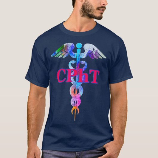 T-shirt Technicien en pharmacie certifié CPhT Caduceus (Devant)