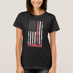 T-shirt Technicien en pharmacie US American Flag Pharmacy