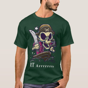 T-shirt Technicien en radiologie drôle squelette pirate su