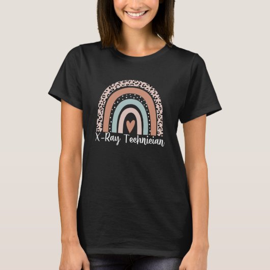 T-shirt Technicien en rayons X Rainbow Leopard Technicien (Devant)