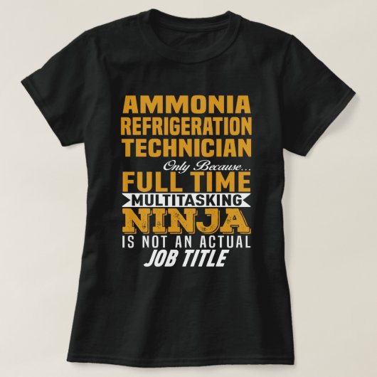 T-shirt Technicien en réfrigération à l'ammoniac (Design devant)