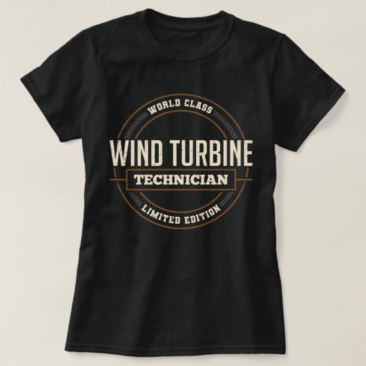 T-shirt Technicien en turbines éoliennes de classe mondial (Design devant)