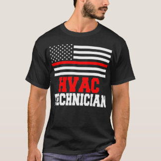 T-shirt Technicien HVAC États-Unis Drapeaux Funny HVAC Tec