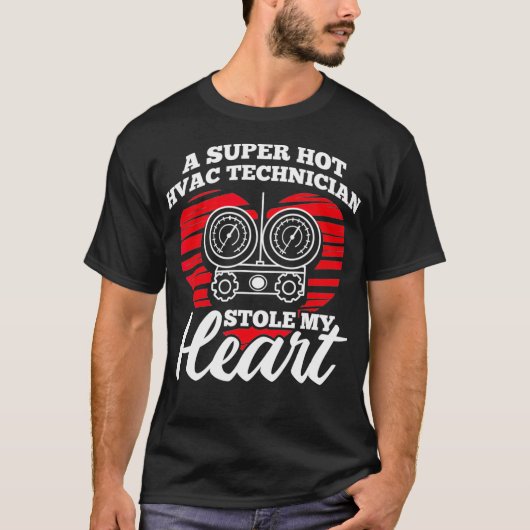 T-shirt Technicien HVAC super chaud Stocker mon coeur Tech (Devant)