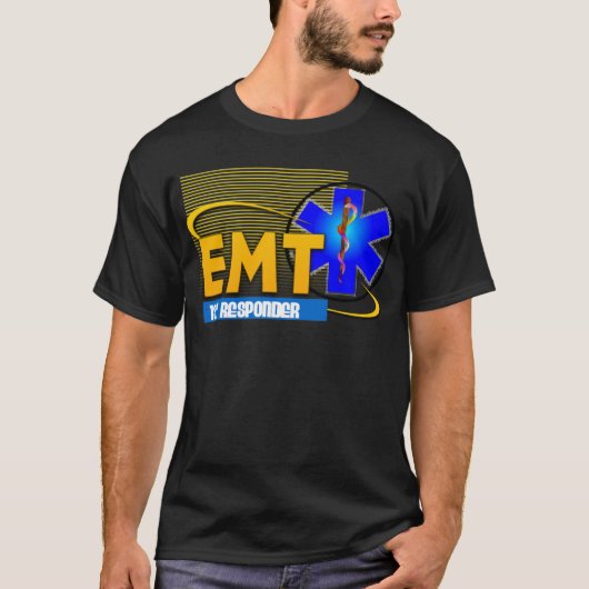 T-shirt TECHNICIEN MÉDICALE de SECOURS de RÉPONDEUR d'EMT (Devant)