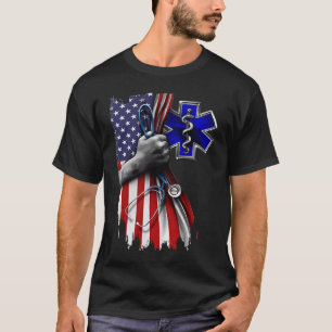 T-shirt TECHNICIEN MÉDICALE D'URGENCE - American Flag Prid