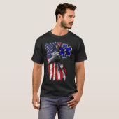 T-shirt TECHNICIEN MÉDICALE D'URGENCE - American Flag Prid (Devant entier)