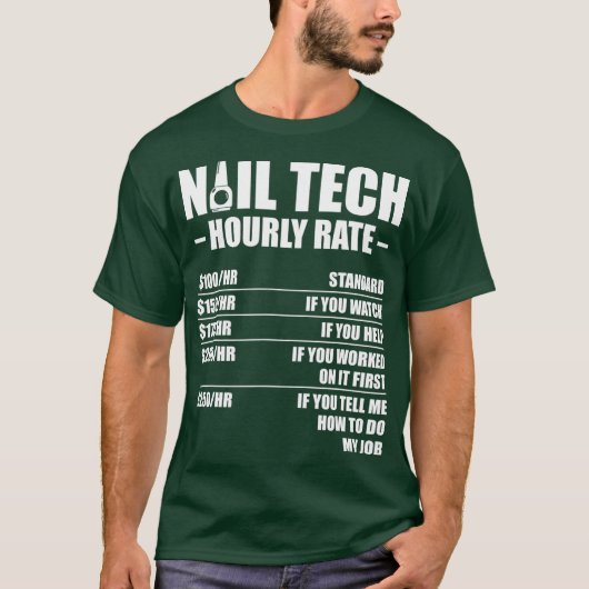 T-shirt Technicien Nail Évaluer Artiste Nail Tech Manicuri (Devant)