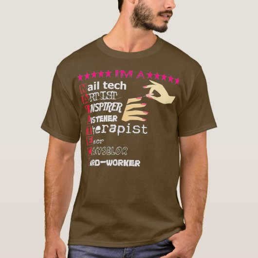 T-shirt Technicien Nail Love Nail Tech Funny Tech Nail (Devant)