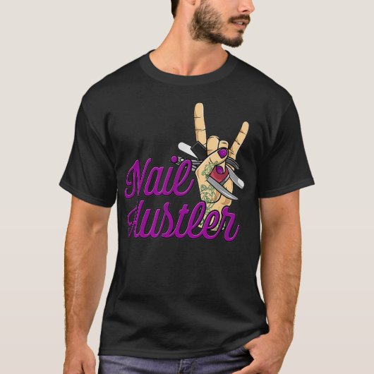 T-shirt Technicien Nail Nail Hustler Drôle Nail (Devant)