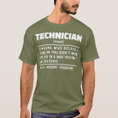 T-shirt Technicien Noun Définition Laboratoire Cool (Devant)