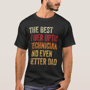 T-shirt Technicien Optique Fibre Rétro Mens Et Meilleur Da