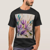 T-shirt technique Abstraite peinture à l'huile fleurs feui (Devant)