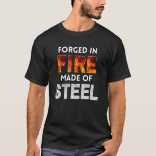 T-shirt Technique De Forge De Couteau Feu Fabriqué En Acie