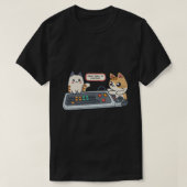 T-shirt Technique des pattes : Fonte-clavier de chat perso (Design devant)