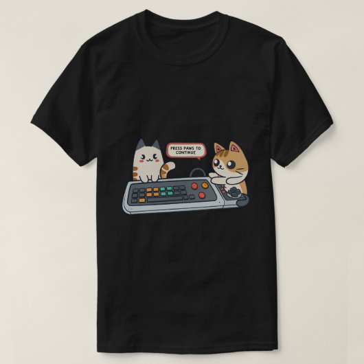 T-shirt Technique des pattes : Fonte-clavier de chat perso (Design devant)