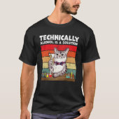 T-shirt Techniquement L'Alcool Est Solution Chat (Devant)